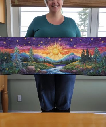 Golden Glow Quilted Table Runner