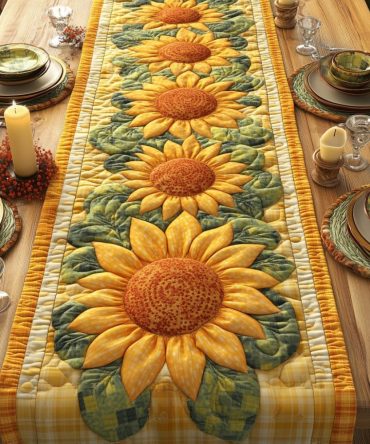 Golden Glow Quilted Table Runner
