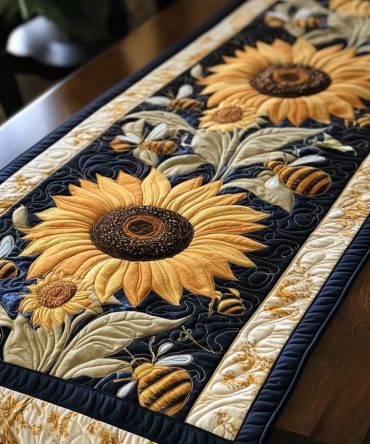 Golden Glow Quilted Table Runner