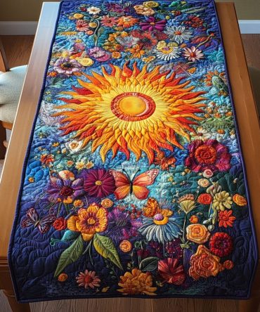 Golden Glow Quilted Table Runner