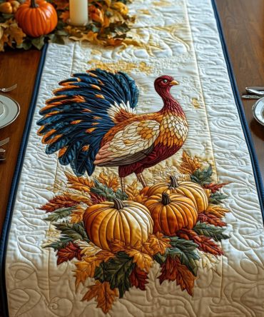 Golden Gobble Quilted Table Runner