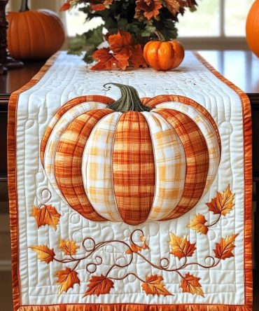 Golden Gourd Quilted Table Runner