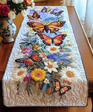 Golden Grace Quilted Table Runner