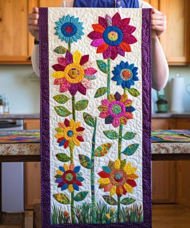 Golden Halo Quilted Table Runner