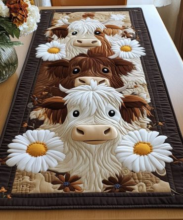 Golden Herd Quilted Table Runner