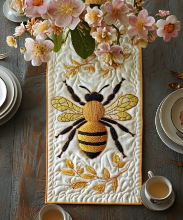 Golden Honey Quilted Table Runner