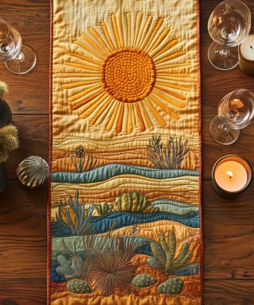 Golden Horizon Quilted Table Runner