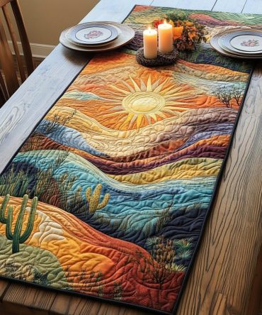 Golden Horizon Quilted Table Runner