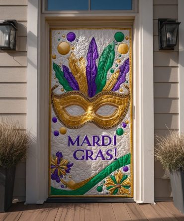 Golden Jester Quilted Door Cover