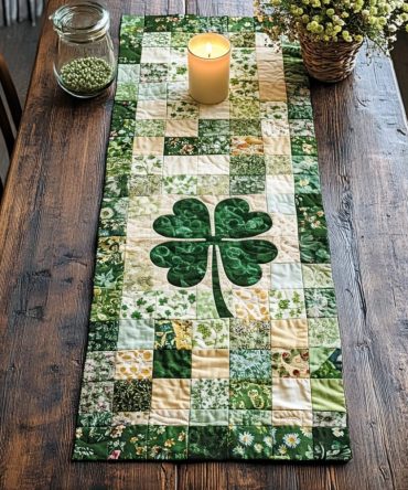 Golden Leaf Quilted Table Runner