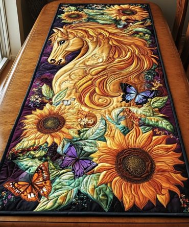 Golden Mane Quilted Table Runner