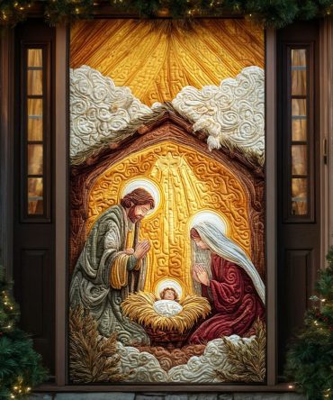 Golden Manger Quilted Door Cover