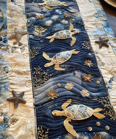 Golden Mariner Quilted Table Runner