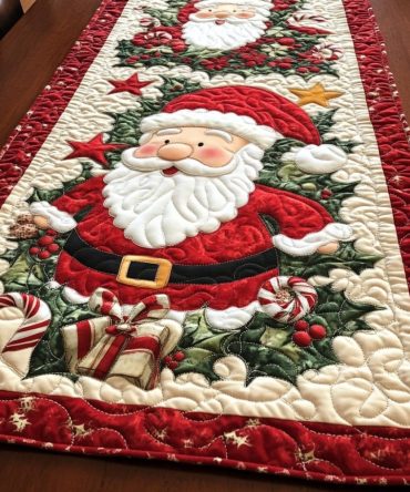 Golden Noel Quilted Table Runner