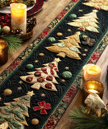 Golden Pines Quilted Table Runner