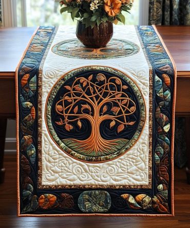 Golden Roots Quilted Table Runner