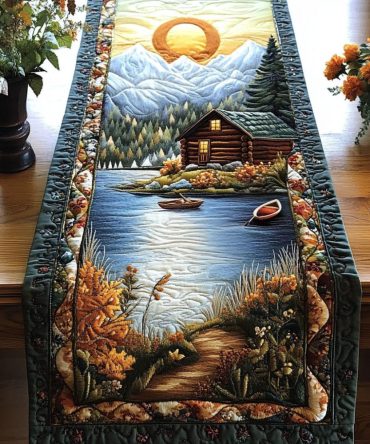 Golden Sunset Lodge Quilted Table Runner