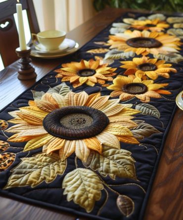 Golden Sunshine Quilted Table Runner