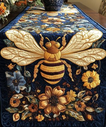 Golden Wings Quilted Table Runner