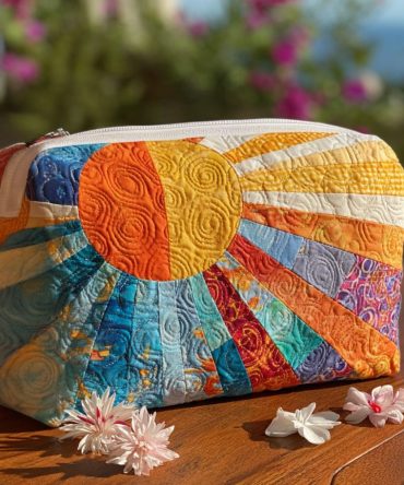 Good Vibes Quilted Makeup Bag