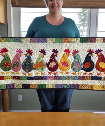 Gossip Hens Quilted Table Runner