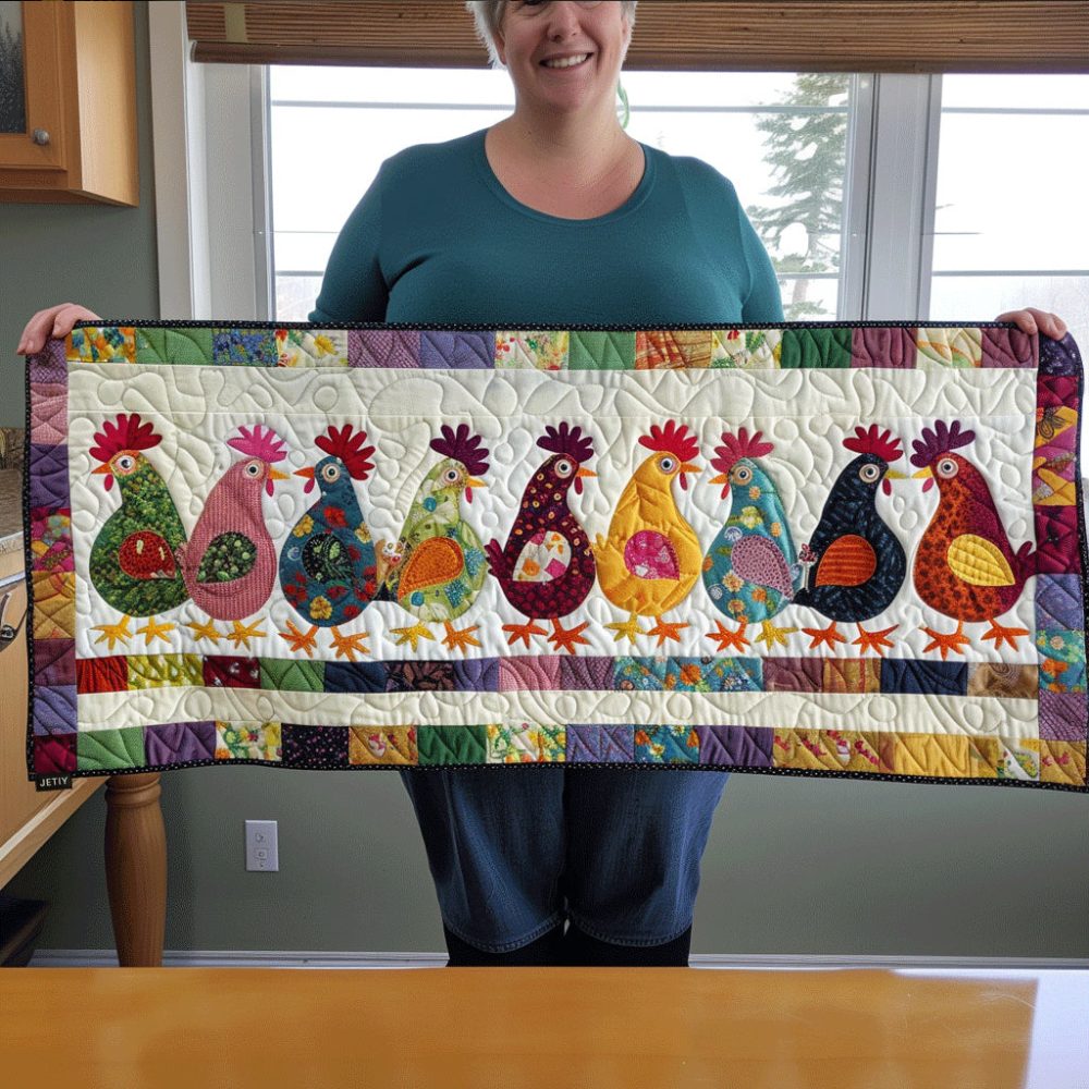 Gossip Hens Quilted Table Runner