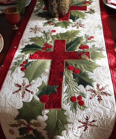 Graceful Cross Quilted Table Runner