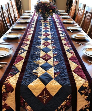 Graceful Insignia Quilted Table Runner