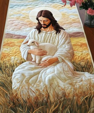 Graceful Lamb Quilted Table Runner