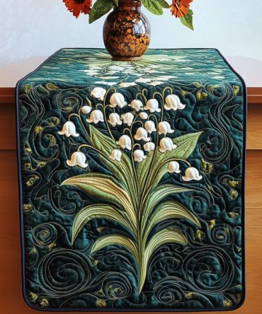 Graceful Lilies Quilted Table Runner