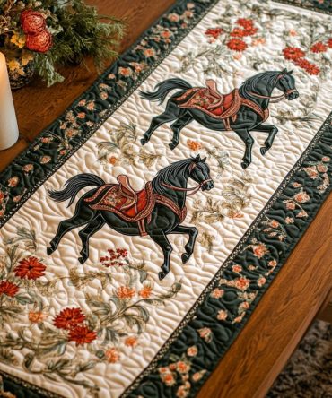 Graceful Trot Quilted Table Runner