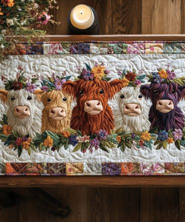 Grazing Beauties Quilted Table Runner