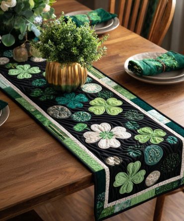 Green Blessing Quilted Table Runner