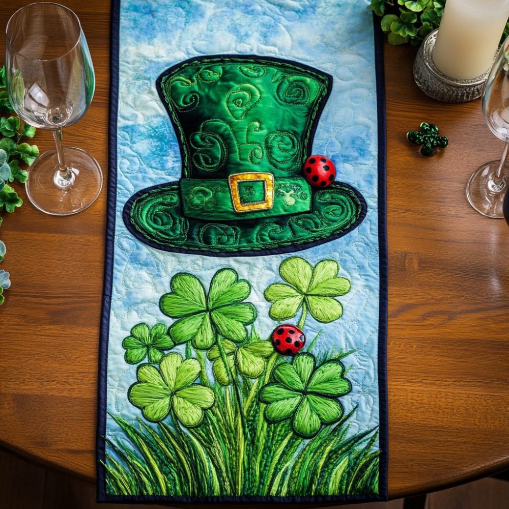 Green Delight Quilted Table Runner