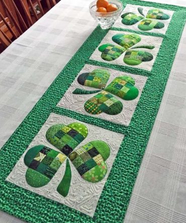 Green Glory Quilted Table Runner