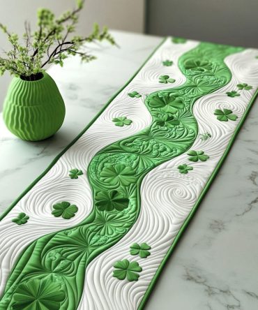 Green Magic Quilted Table Runner