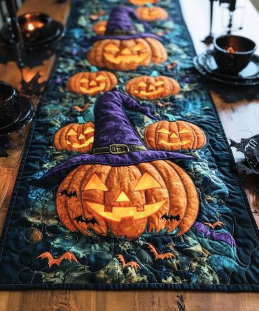 Grinning Gourd Quilted Table Runner