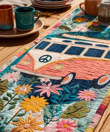 Groovy Garden Quilted Table Runner