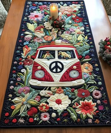 Groovy Van Quilted Table Runner