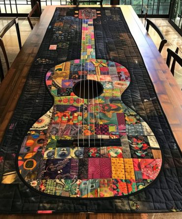 Guitar Colors Serenade Quilted Table Runner
