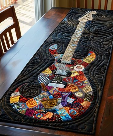 Guitar Groove Quilted Table Runner
