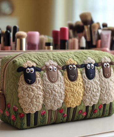 Happy Flock Quilted Makeup Bag