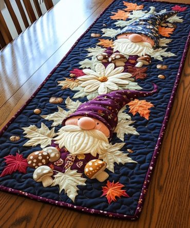 Happy Gnome Quilted Table Runner