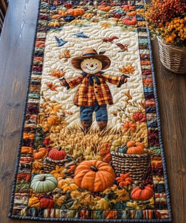 Happy Scarecrow Quilted Table Runner