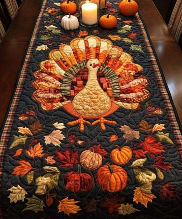 Happy Turkey Quilted Table Runner