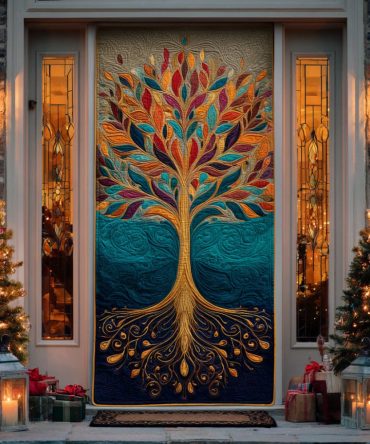 Harmony Bloom Quilted Door Cover