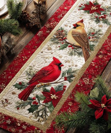 Harmony Of Wings Quilted Table Runner