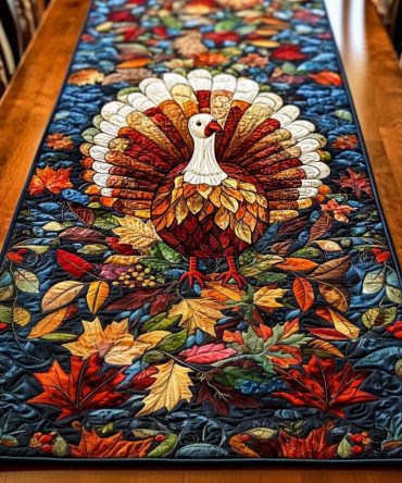 Harvest Feathered Pride Quilted Table Runner