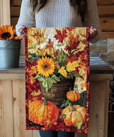 Harvest Pumpkin Quilted Table Runner