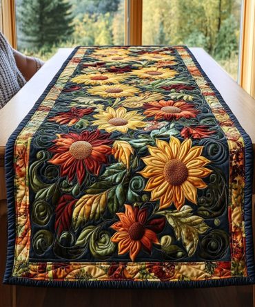 Harvest Sunburst Quilted Table Runner